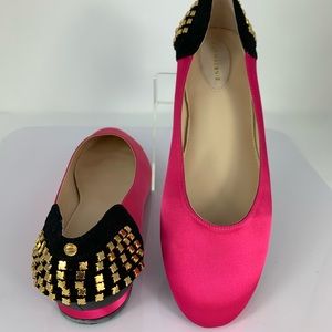 Kat Maconie Pink Satin Embellished Back Flats